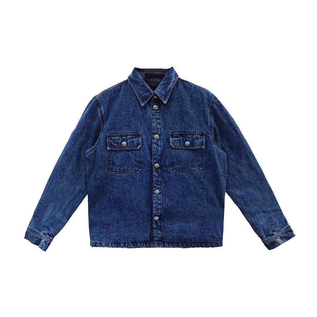 Chrome Hearts Work Dog Quilted Denim Shirt Jacket
