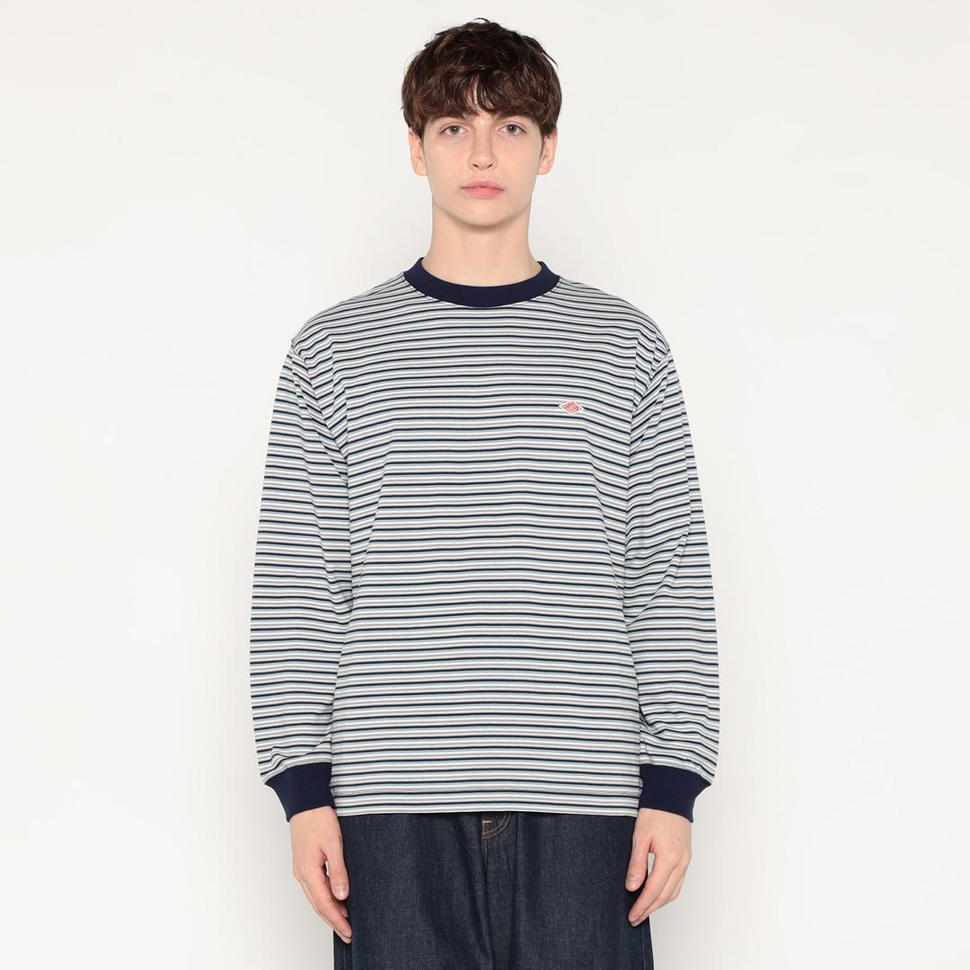 MEN'S LONG SLEEVE T-SHIRT STRIPE - NAVYxGREY_TCB / S