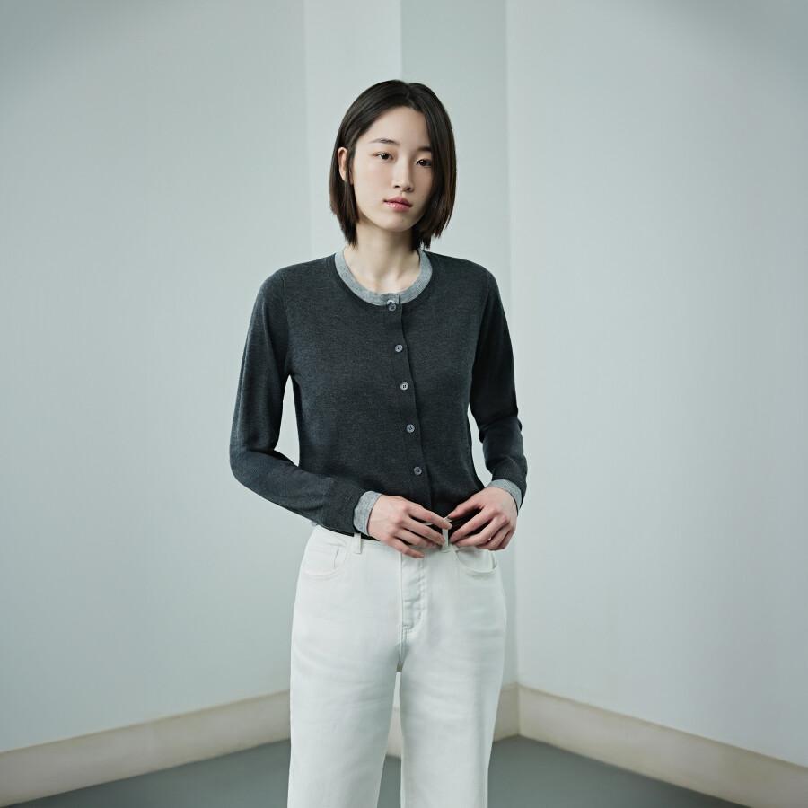 [COUTURE]원지안 울혼방레이어드가디건