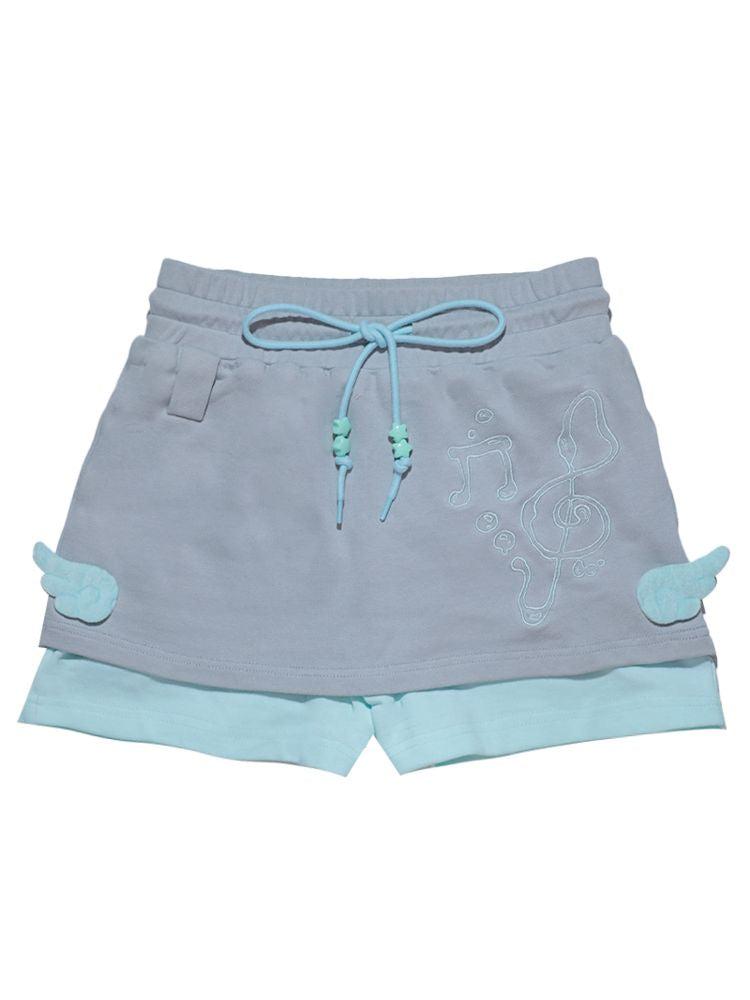 Aqua Sports Note Wings False Two Piece Skirt Pants【s0000009579】