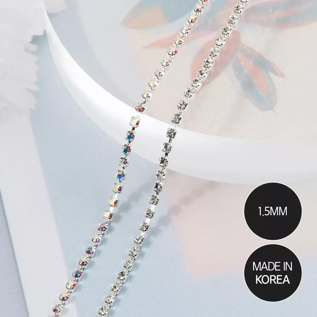 [사라프렌즈] 프리미엄 스와 실버 줄란 1.5mm 2종 {약 15cm (±5cm) | 1.5mm/1개입}