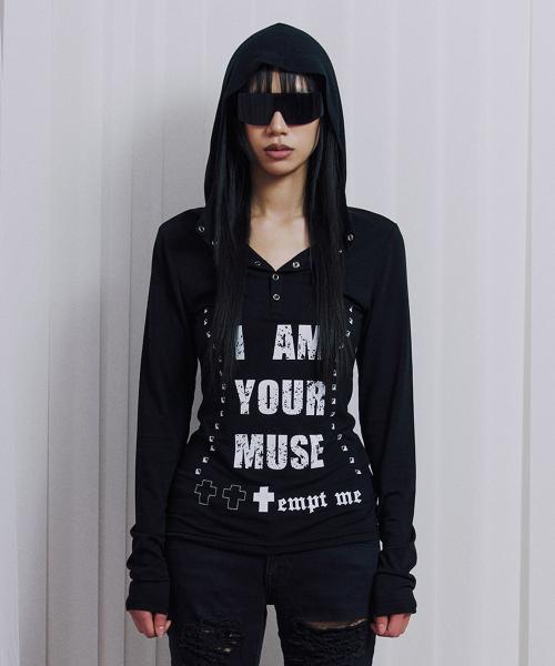 Black Hoodie graphic long sleeve