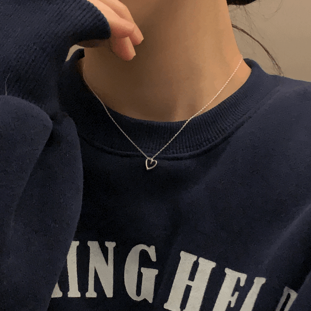 [silver 925] empty heart necklace