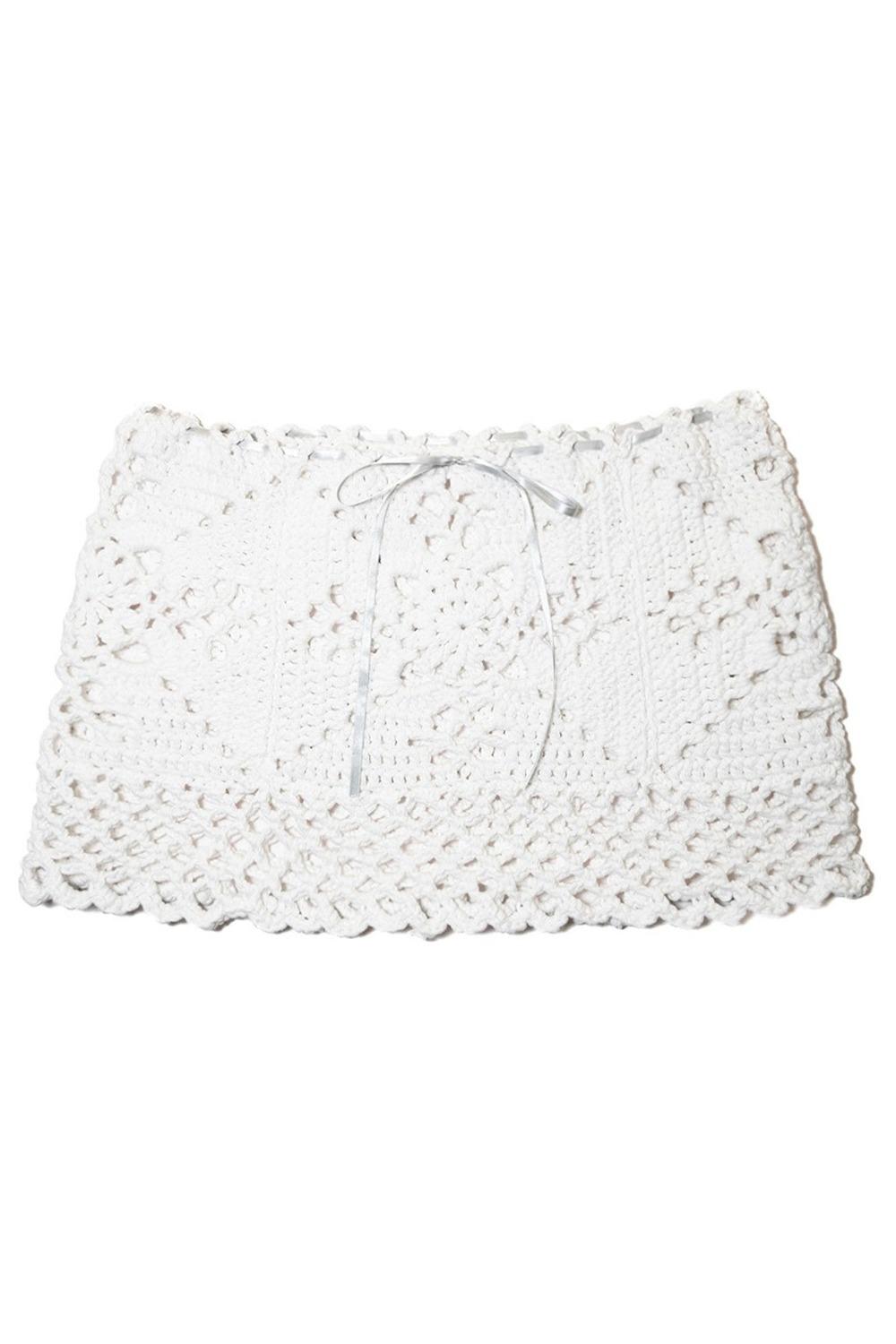 Cotton Crochet Mini Skirt