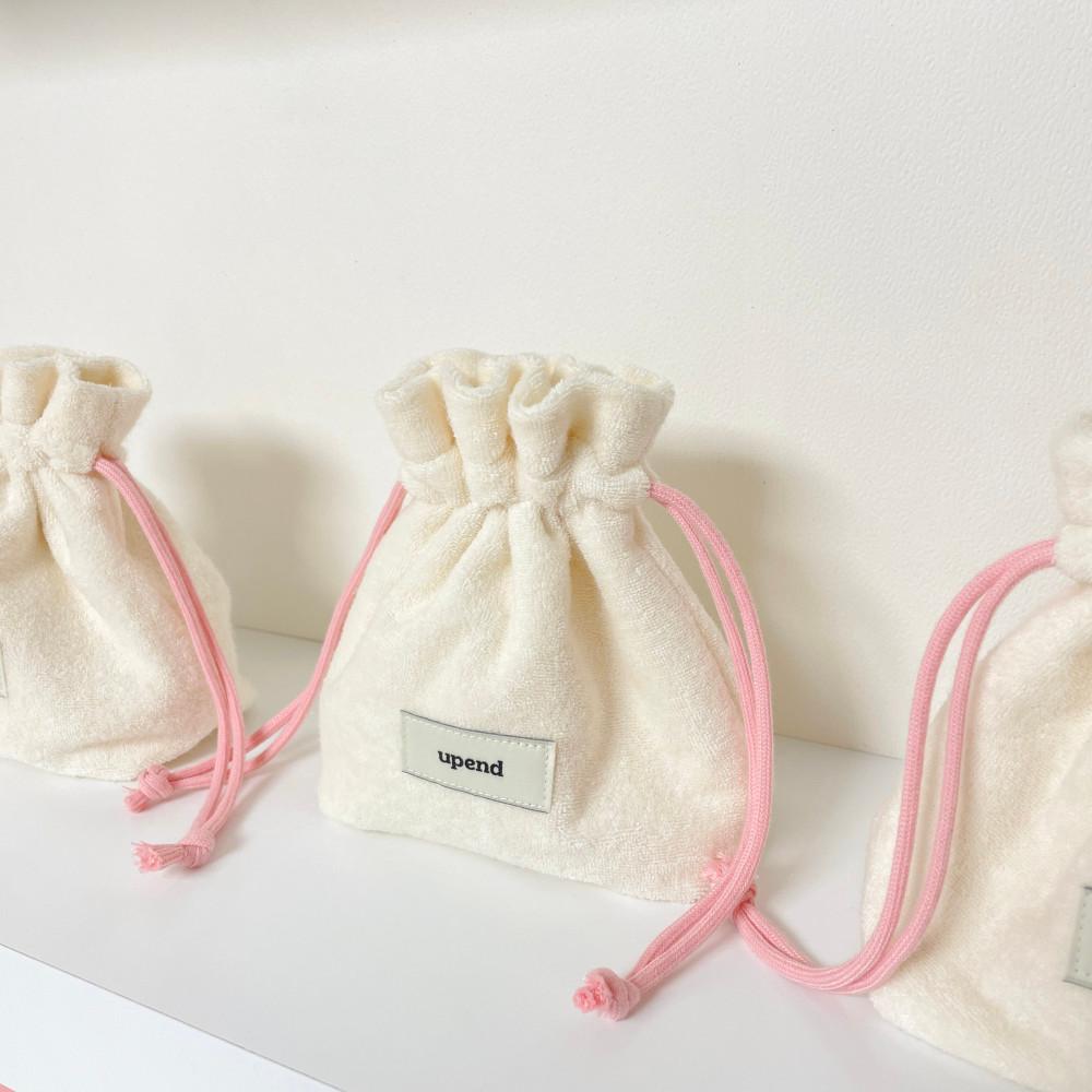 테리 스트링 파우치 복조리 화장품 Terry String Pouch (ivory)