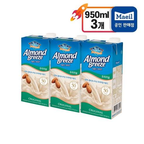 블루다이아몬드 아몬드 브리즈 오리지널, 950ml, 3개 - 두유 | 쿠팡