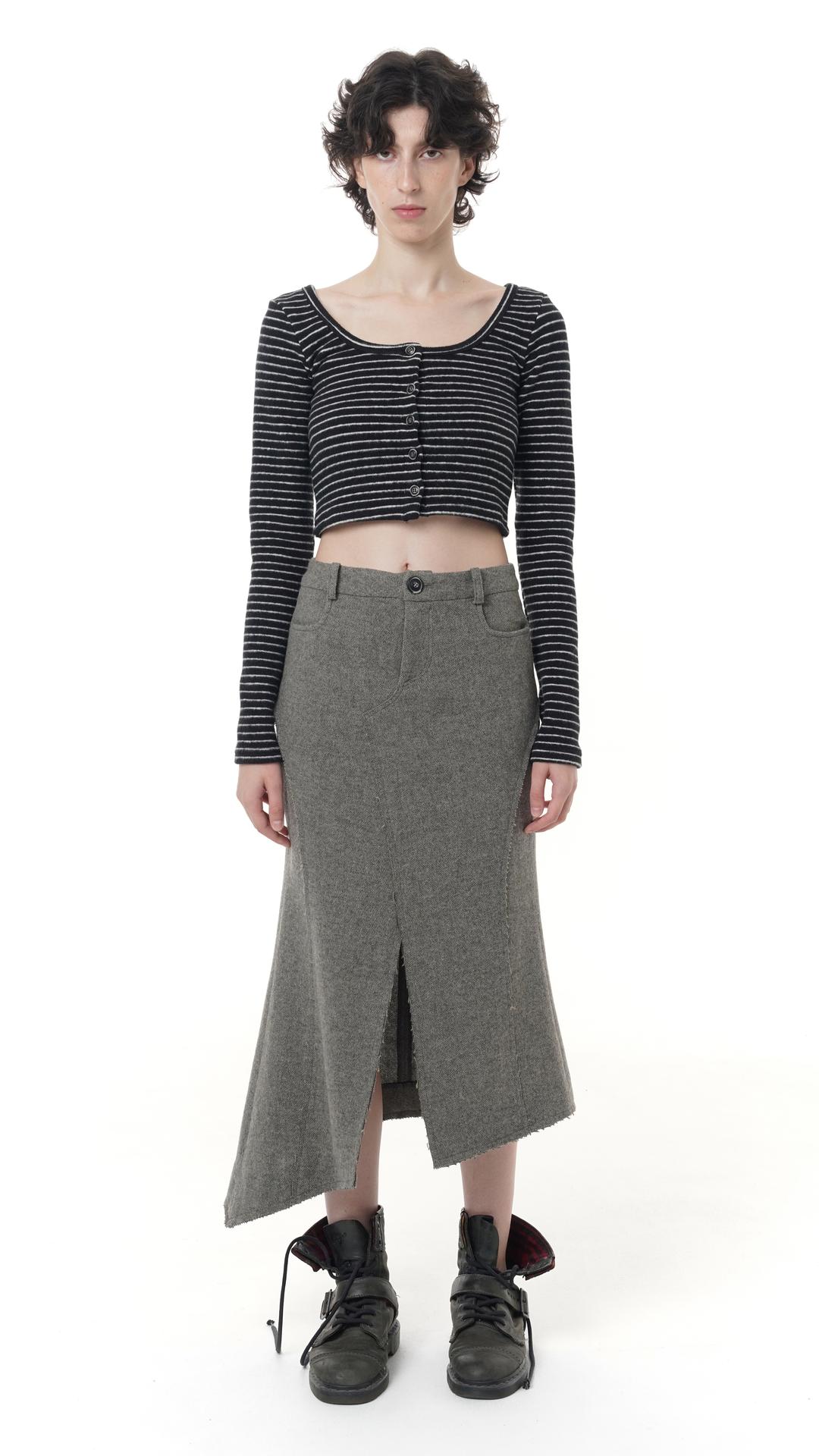 Mermaid wool skirt_dusty beige