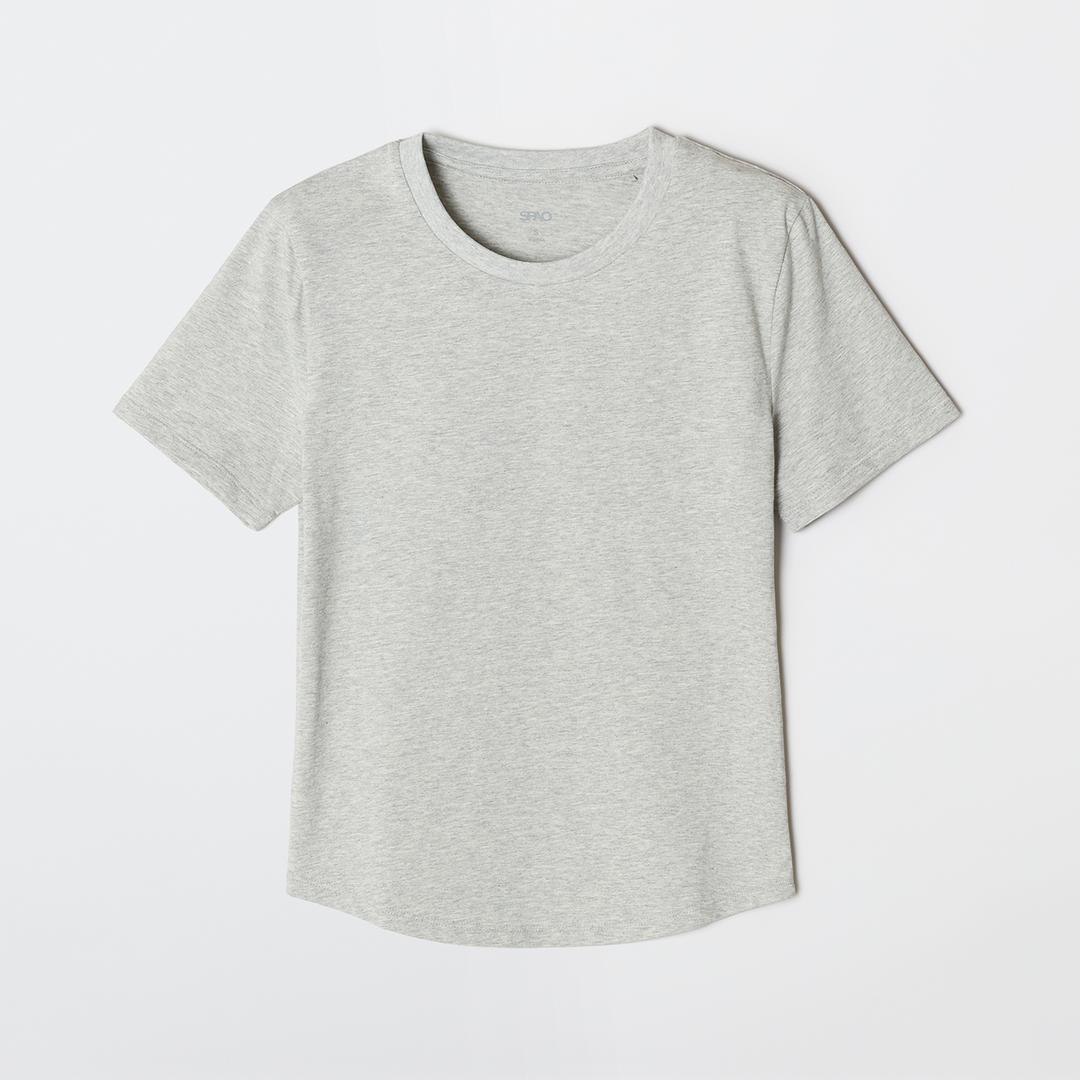 스파오 [코튼스판] 세미 크롭 슬림 반팔티_SPRWG25G01