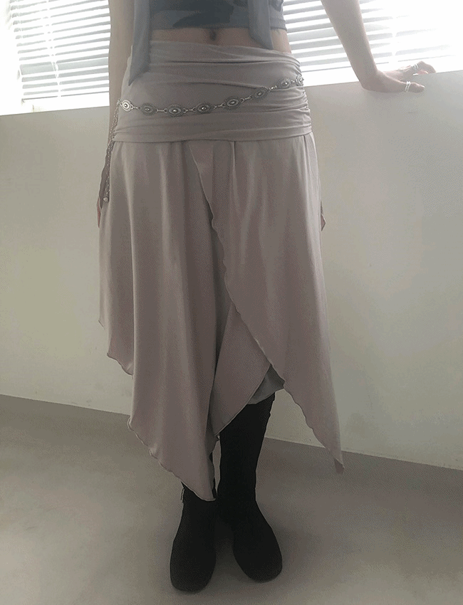 힙스 그런지 언발 스판트임 롱스커트