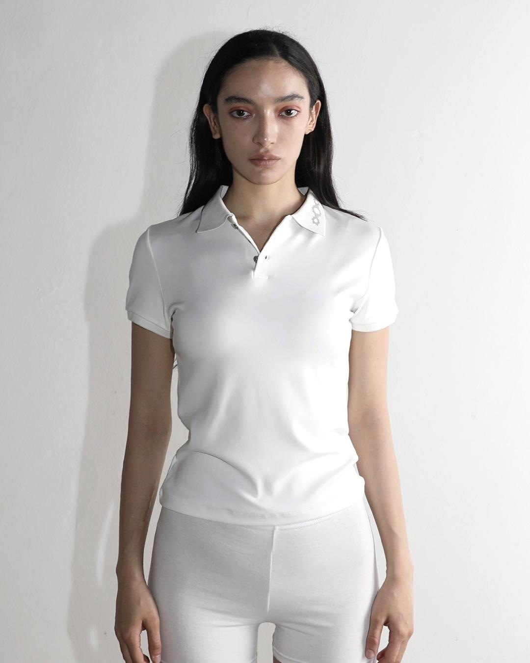 Triclipse Jacquard Collar Polo T-shirt White