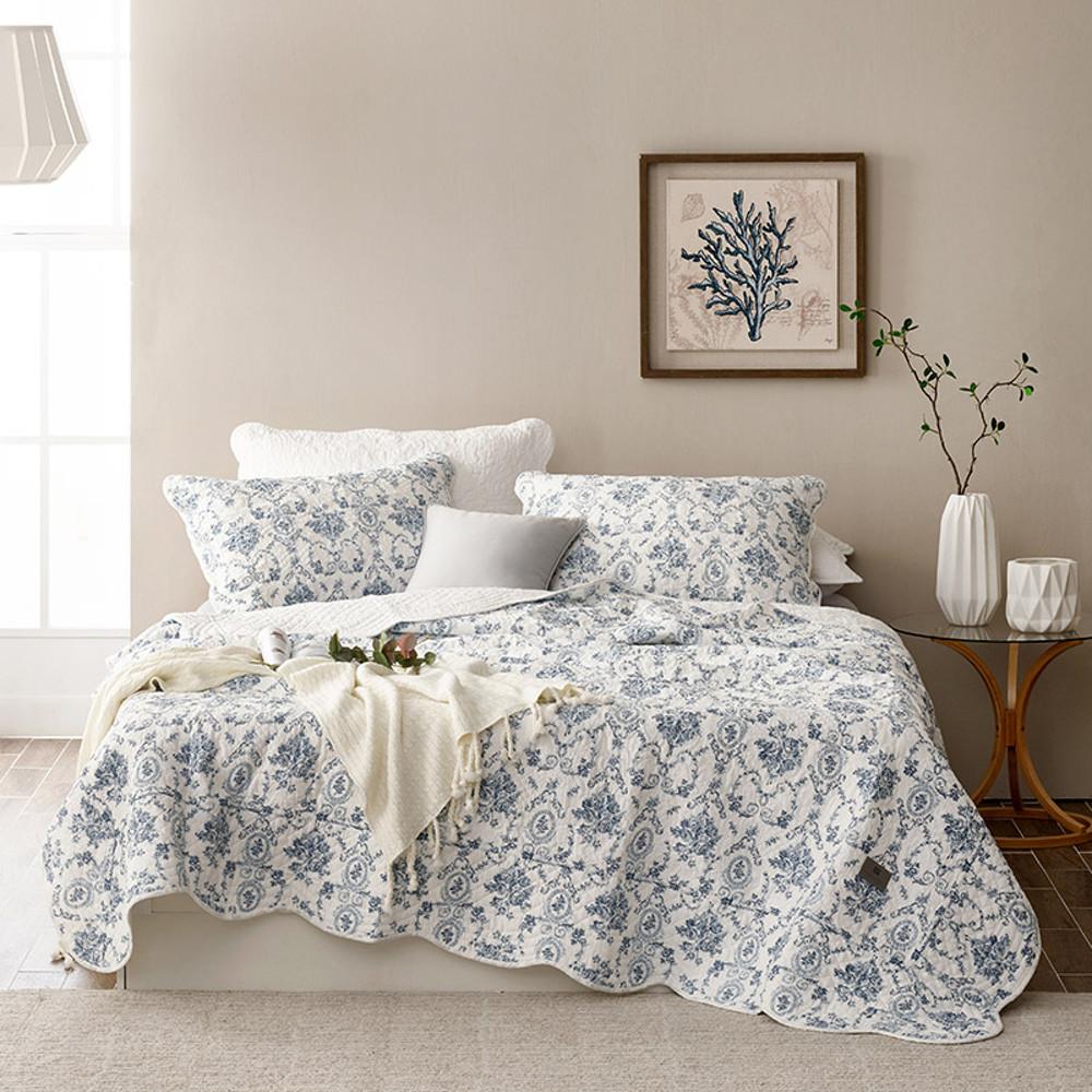 [헬렌스타인] 아쿠아블루 코튼 스프레드 세트 160x210/220x240