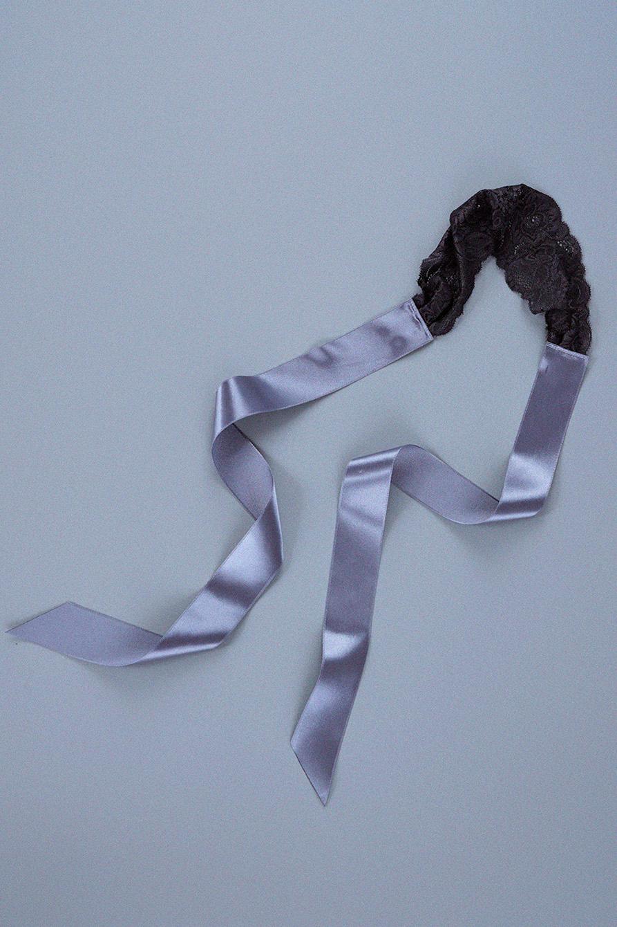 SILKY LACE BAND / CHARCOAL