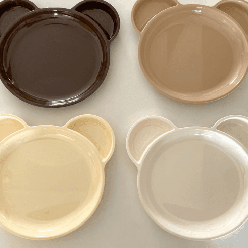 멜라민 곰돌이 접시 식판 4color