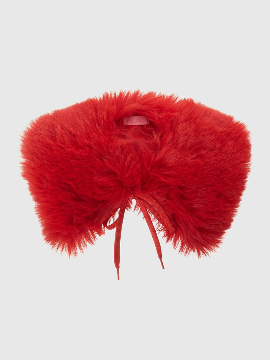 MU KIDS fur collar muffler [red]