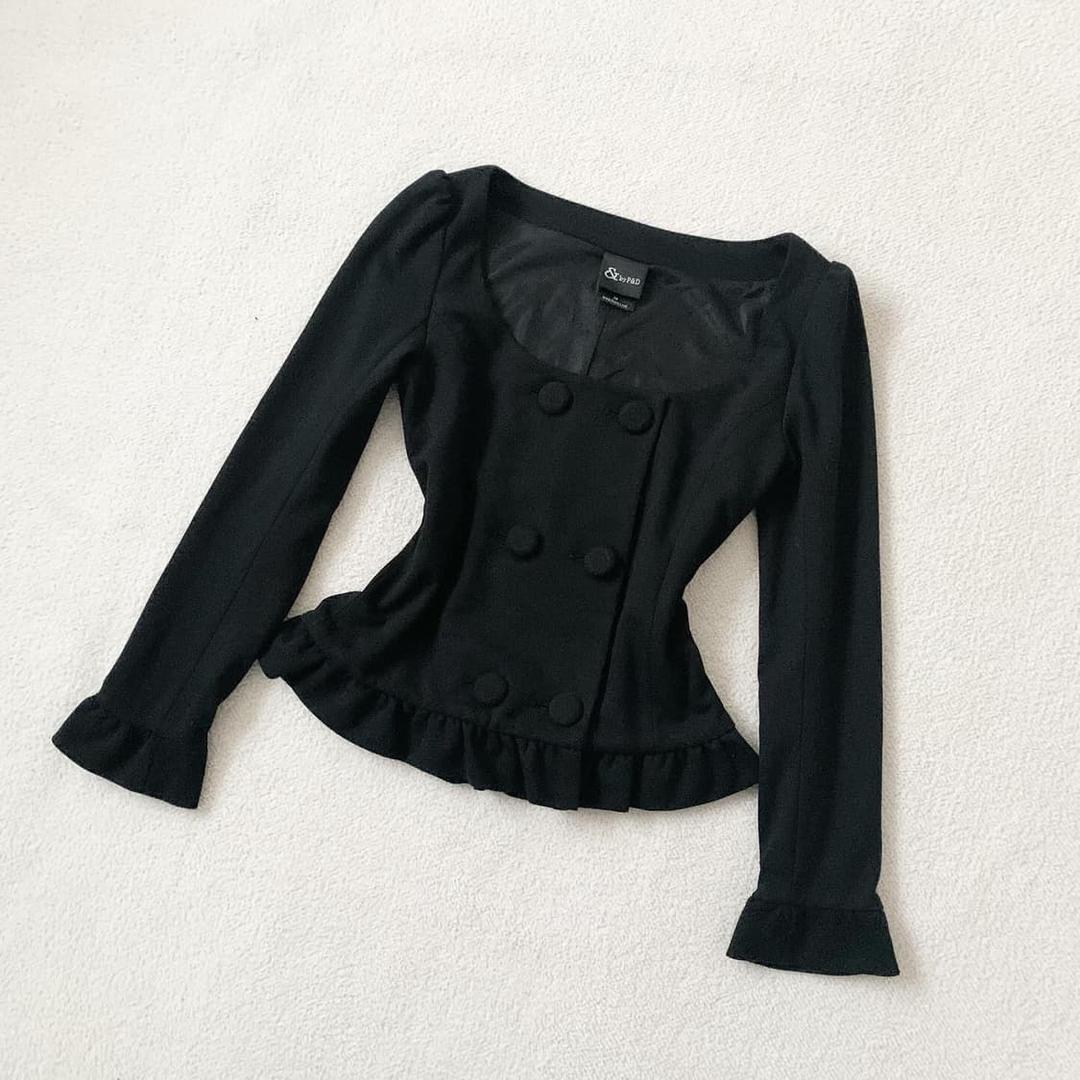 P&D 핑키앤다이안 블랙 더플단추 블라우스 | 후루츠패밀리
