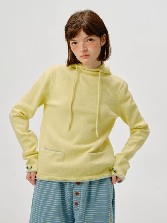 [ODD MAKER] Rose Hooded Round Neck Sweater