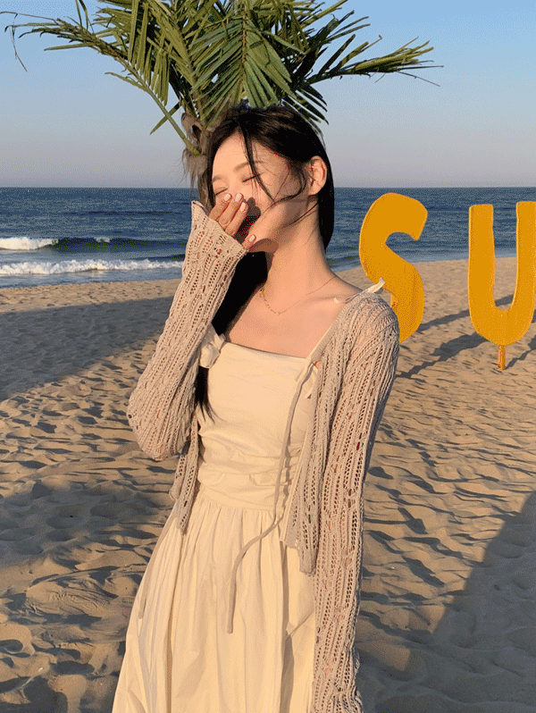 [단독기획] 홀릭 썸머 그물 리본 볼레로 가디건 - 4 color