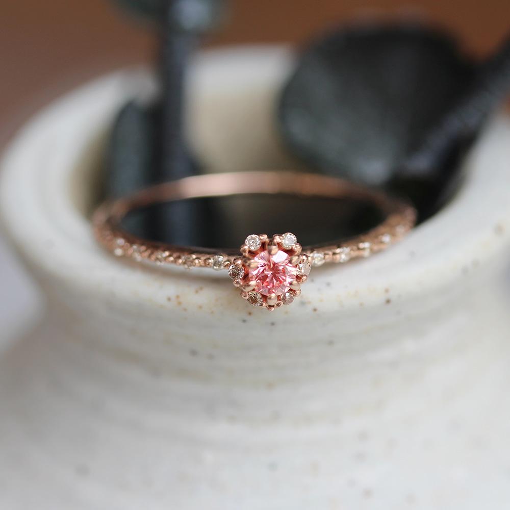 montana pink lab diamond ring