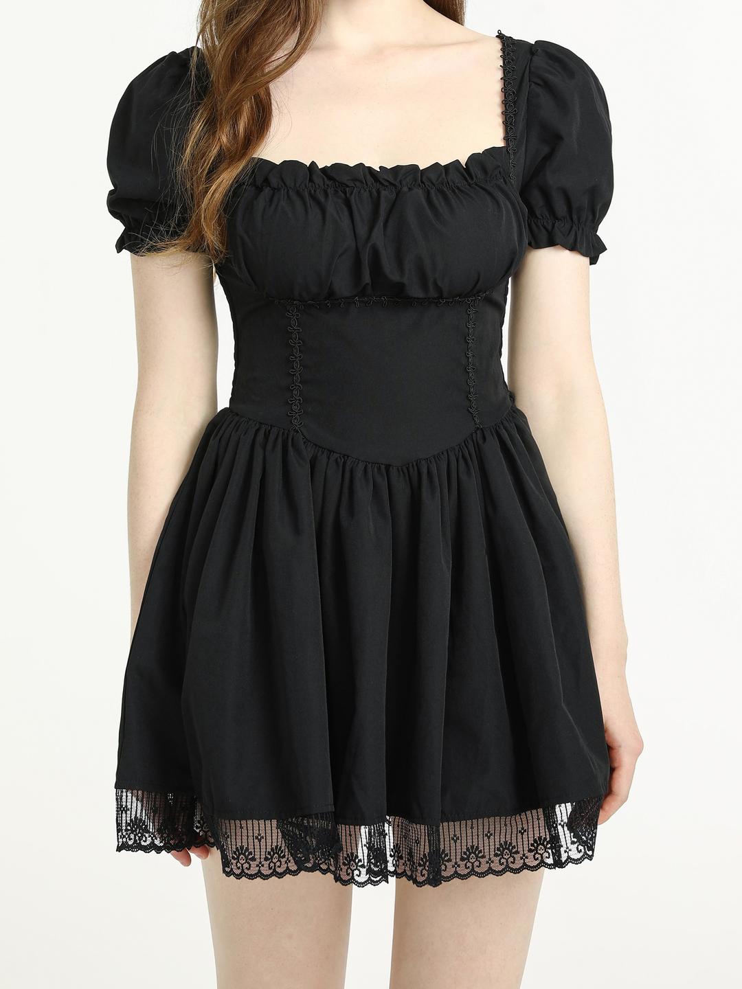 Dare You Classic Witch Lace Hem Corset Dress
