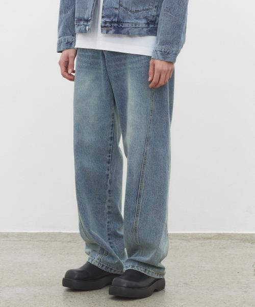 Curved Wide Jeans DCPT033YBlueB