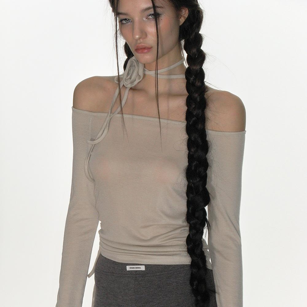 ROSE STRING OFF SHOULDER TOP_BEIGE