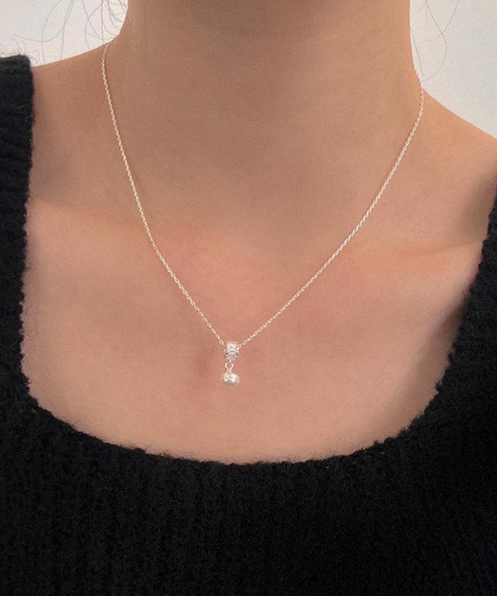 *주문폭주 (silver925) 담수진주 큐빅 목걸이