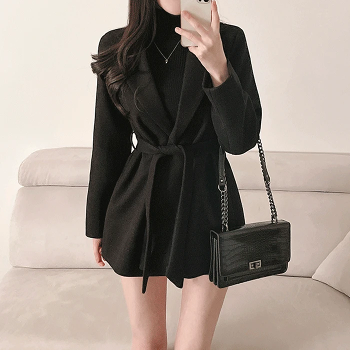 여리청순 리프 허리스트랩 하프코트 숏자켓 (안감O)