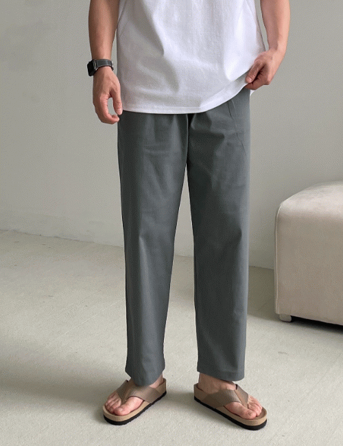 썸머 린넨 스판 와이드 밴딩 팬츠 (5color)