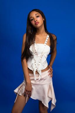 Eyelet backless bustier top (IVORY)