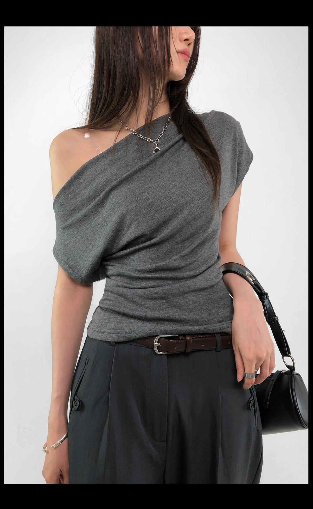 피키뚜 데이프 반오프 여름 셔링 반팔- 3 COLOR