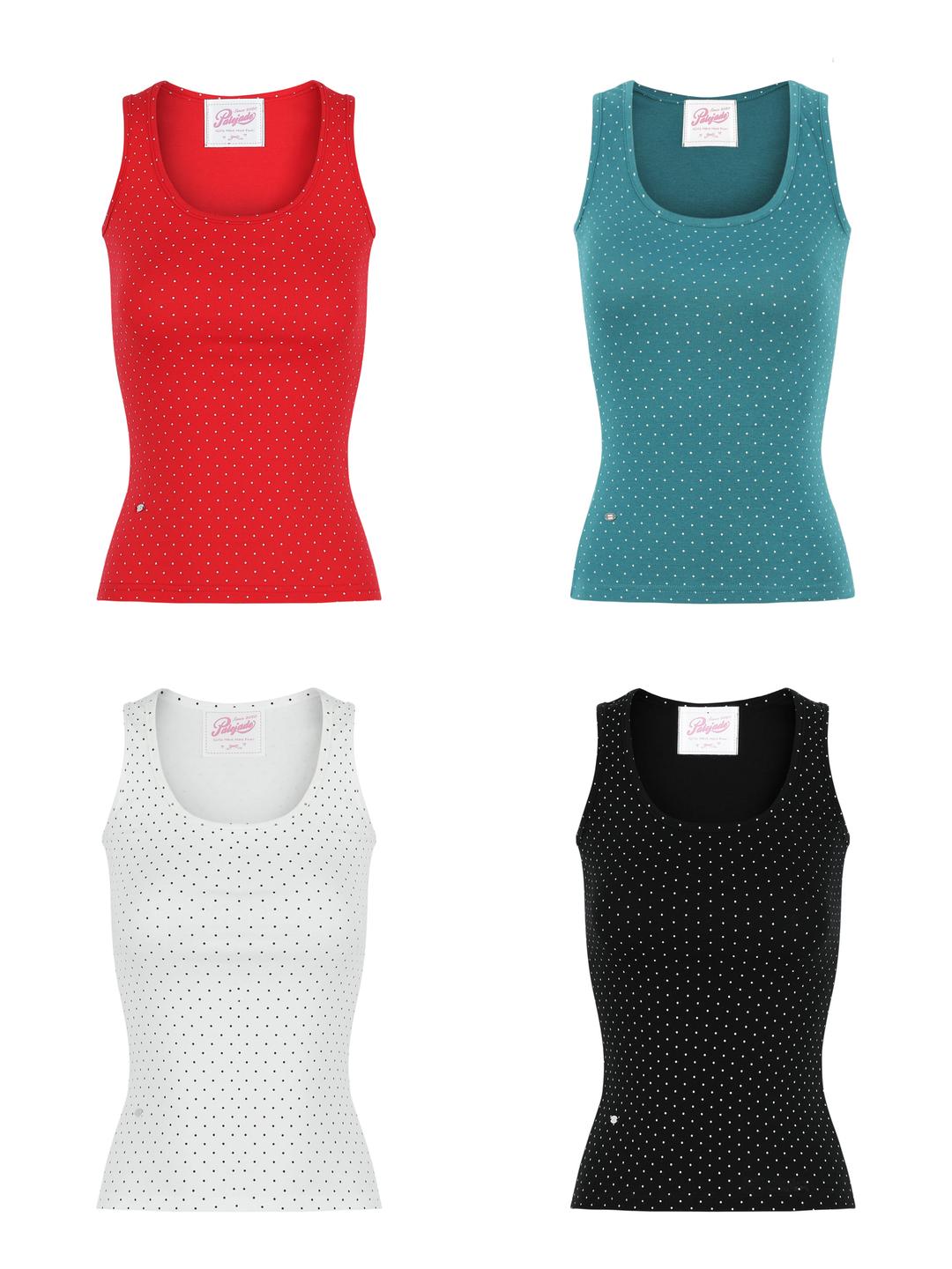 Dot Basic U-Neck Sleeveless