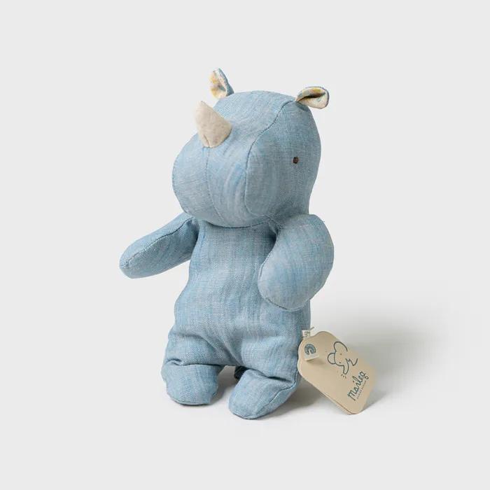 Maileg 메일레그 아동애착인형 Safari Friends, Small Rhino - Blue&Sand