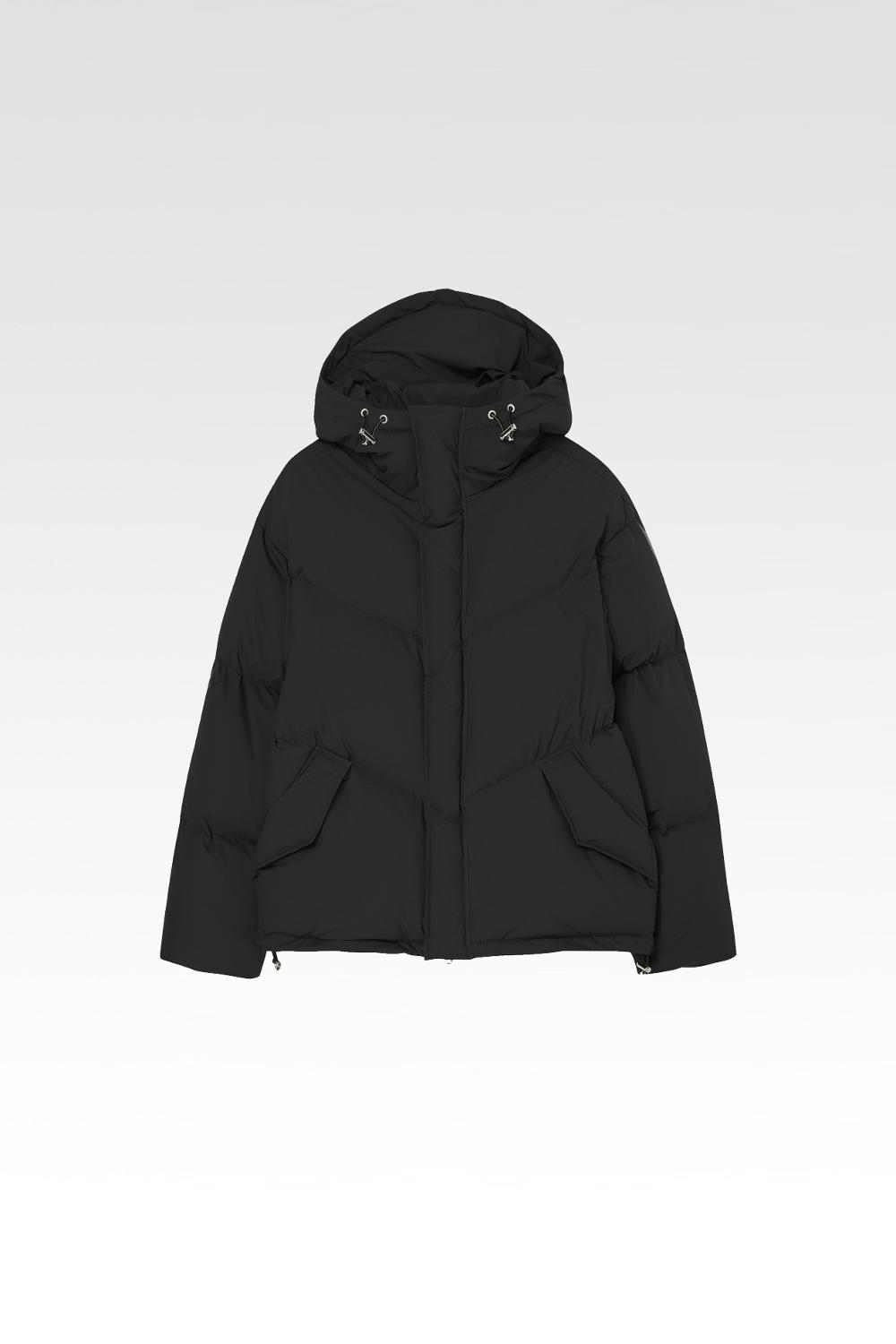 쉘후디 푸퍼 다운 재킷 블랙