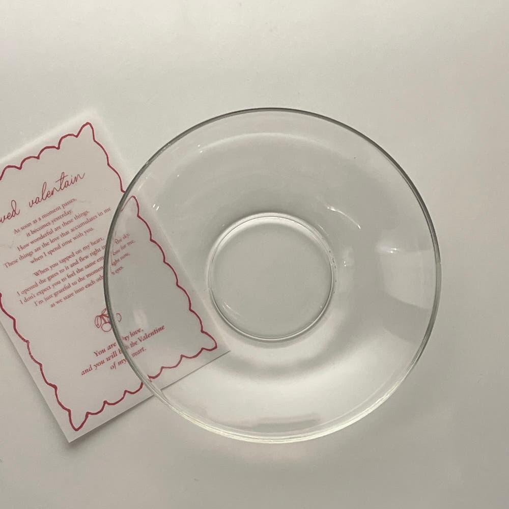 베이직 투명 유리 캔들 받침대 / 글라스 앞접시 디저트 플레이팅 원형접시 인센스 홀더 주얼리 악세서리 촬영