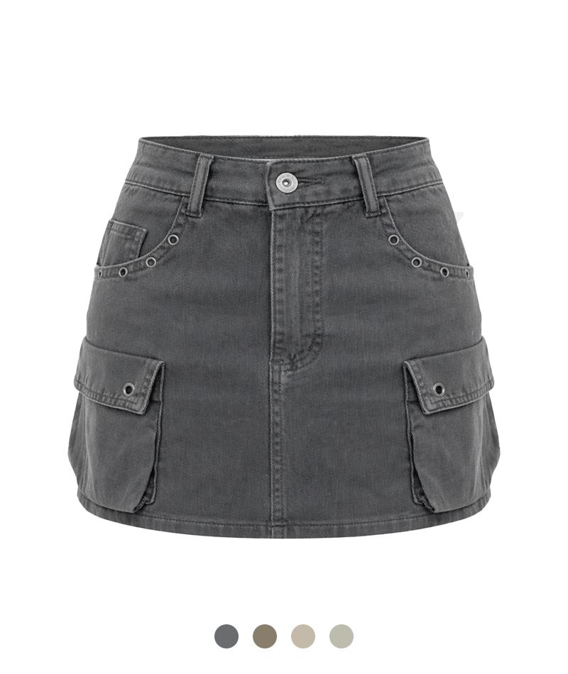 브루노 유틸 데님 스커트