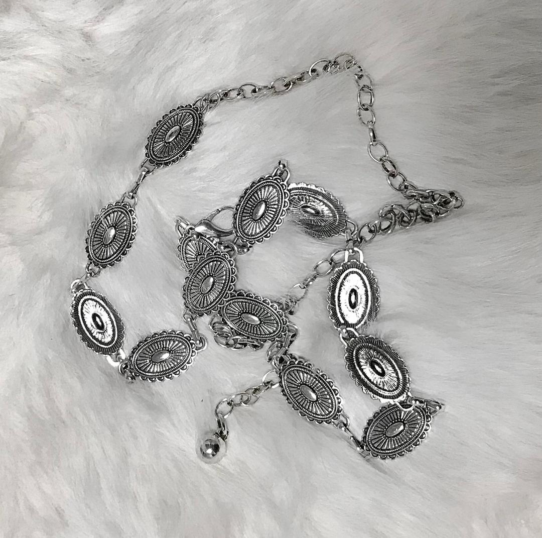 antique western chain belt