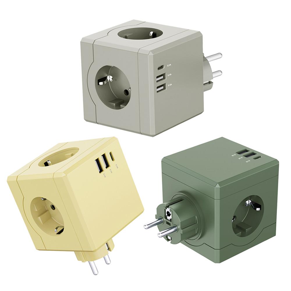 에코너 MT01 큐브 디자인 멀티탭 4000W 고용량 USB C타입 멀티 콘센트