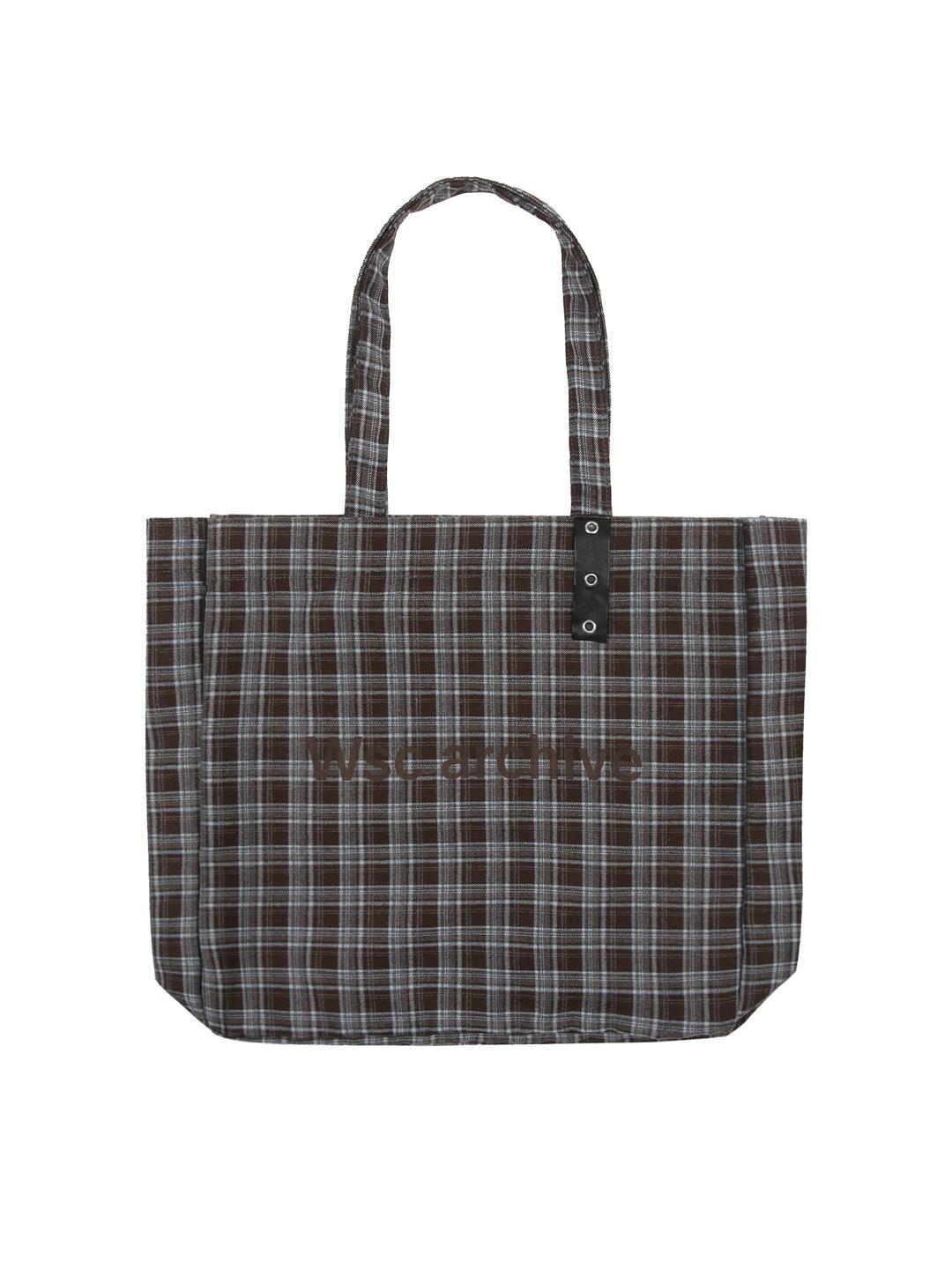 Check eyelet shopper bag 005