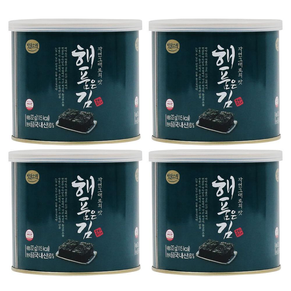 [바다소리] 프리미엄 고급 조미 곱창김 해품은김 4캔 캔김