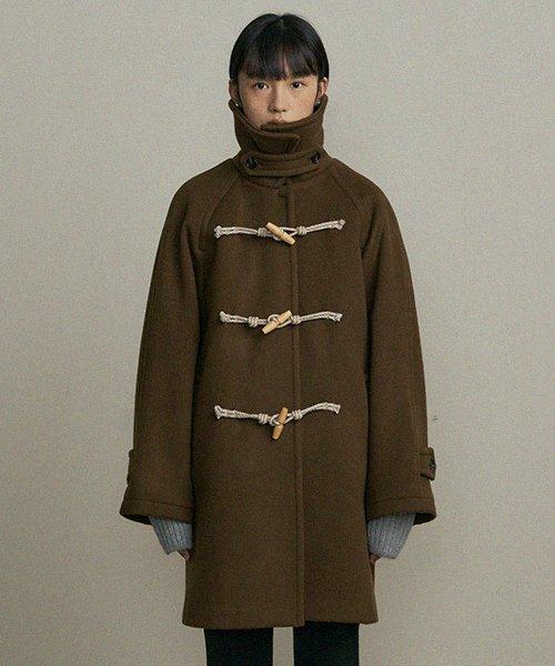 duffle half coat-brown