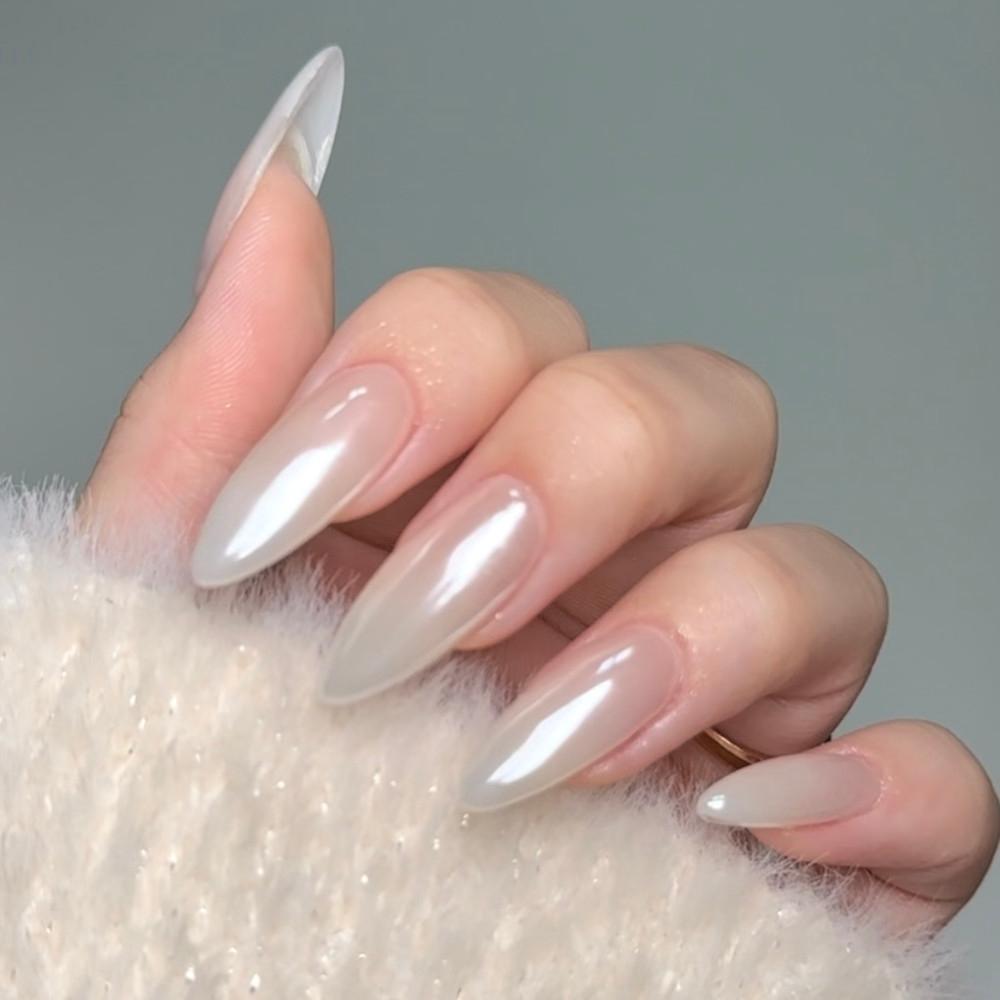 화이트 퍼펙트 쉬폰 네일 파우더 진주알 펄