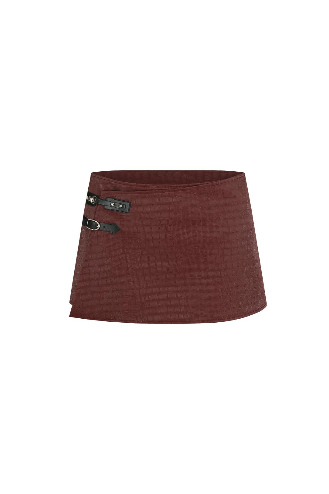 (~4/10preorder) Faux Alligator Wrap Skirt RED