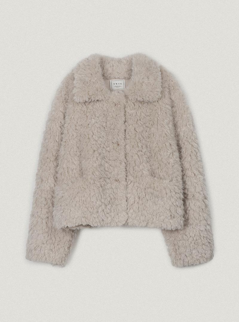 트위 [온라인단독][지안' pick]  뷰어드 시어링 카라 퍼자켓