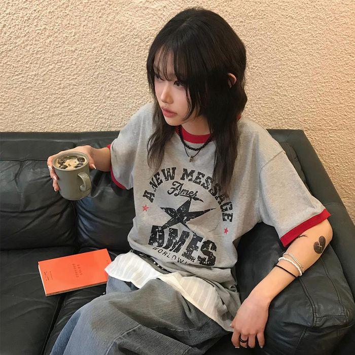 VINTAGE STAR TEE GREY