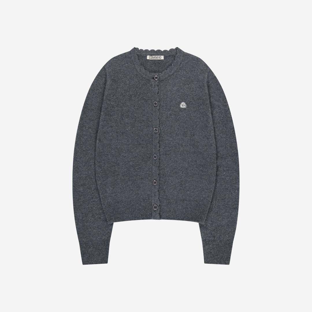 Coyseio Flower Button Cardigan Grey