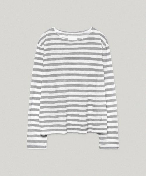 이즈 스트라이프 티-라이트 그레이