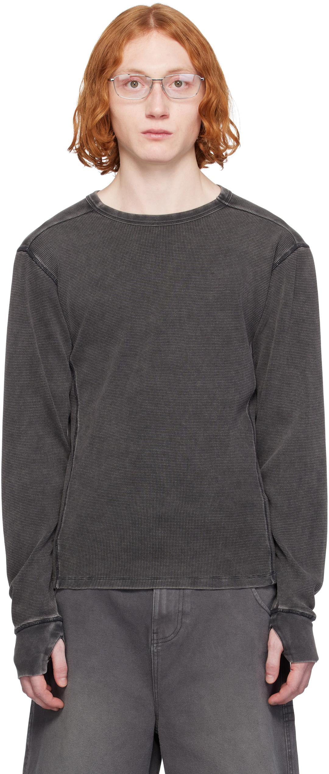 블랙 써멀 롱 슬리브 티셔츠