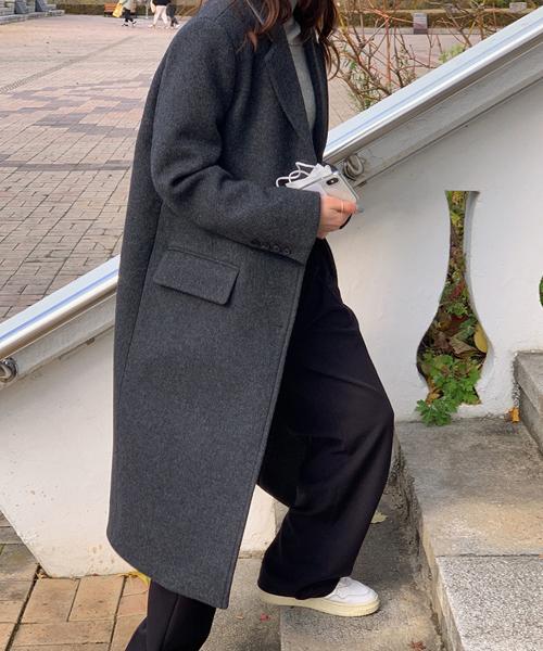 [울 80%] Sign wool coat (차콜)