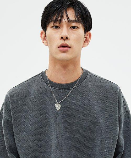 980G 피그먼트 맨투맨-차콜-