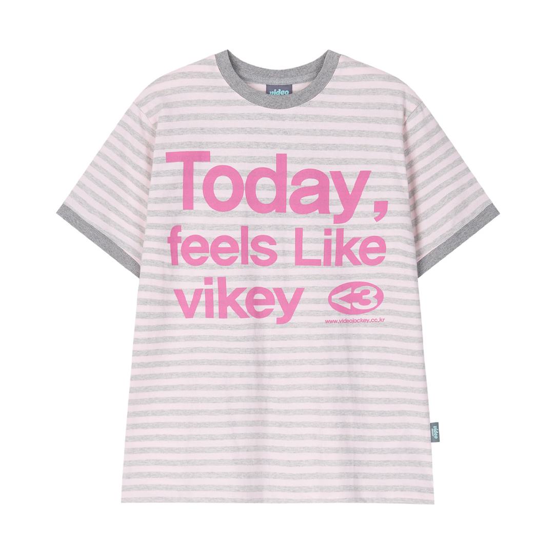 FEEL SO GOOD STRIPE RINGER T-SHIRTS [PINK]